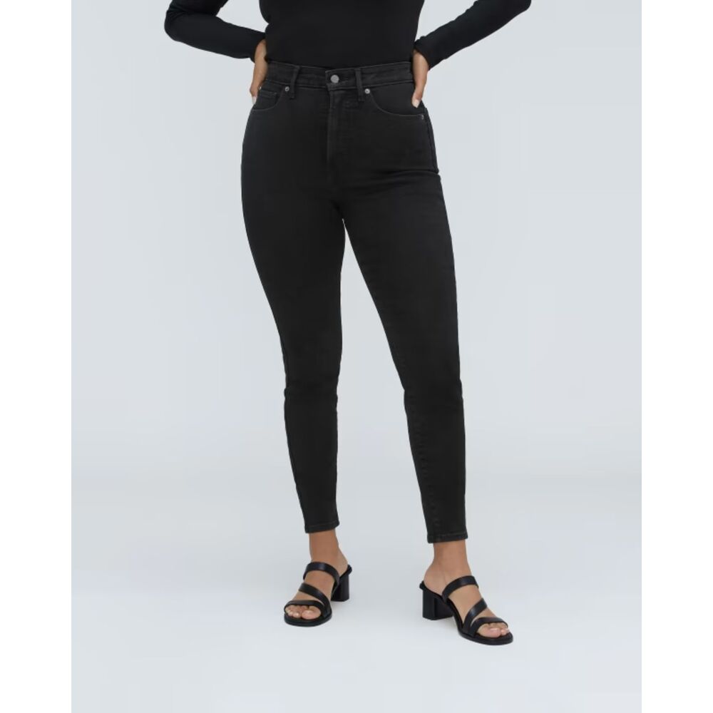 EVERLANE Womens Jeans Size 23 Black Wash CURVY HIGH RISE SKINNY Stretch Denim